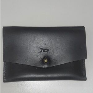 Labarrere Paty Black Leather Wallet cards and cash holder / small